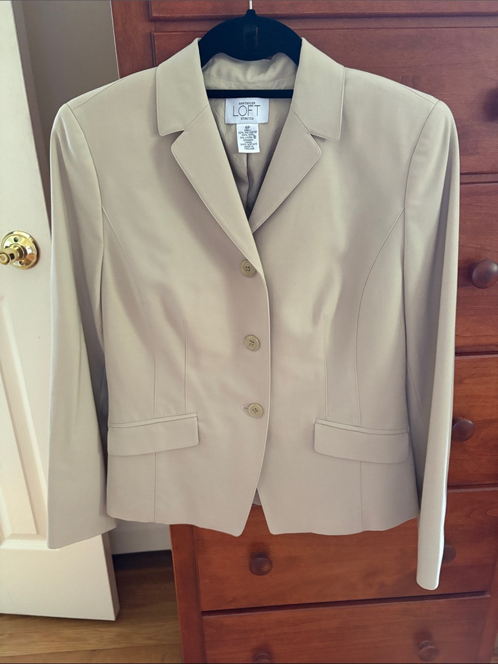 LOFT Tan Tailored Women's Blazer with Notched Lapel
